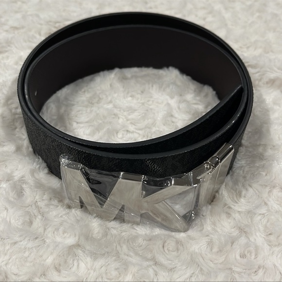 MICHAEL MICHAEL KORS Reversible Silver Logo MK buckle reversed black/Brown Med. - Picture 6 of 7